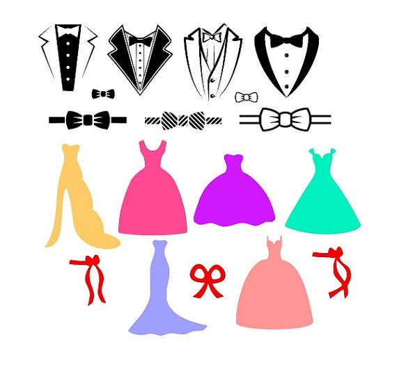 570x541 Wedding Dress And Tux Clip Art. Cartoon Tuxedo Clipart