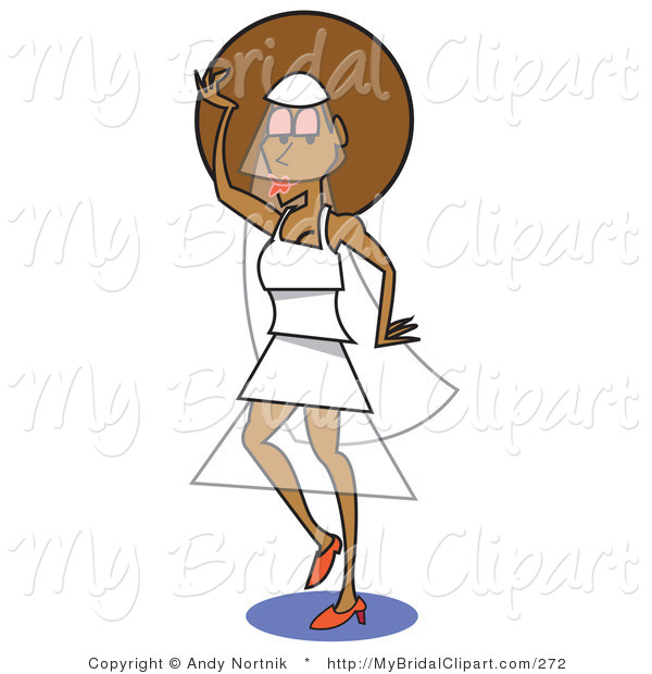 600x620 Bridal Clipart Of A Pretty African American Bride In A Modern