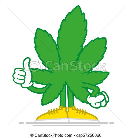 450x470 Cartoon Marijuana. One Green Cute Energy Drug Nature Weed Clip