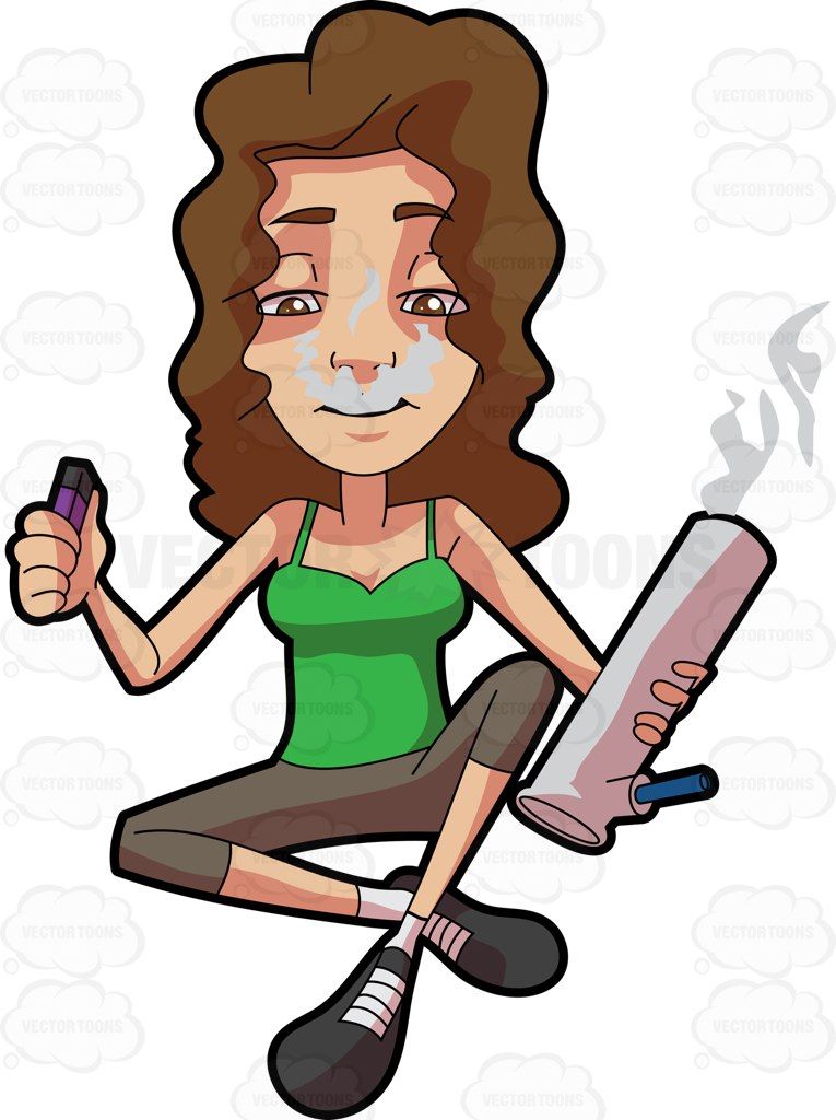 765x1024 A Woman Smoking Weed With A Glass Device 1 Clipart