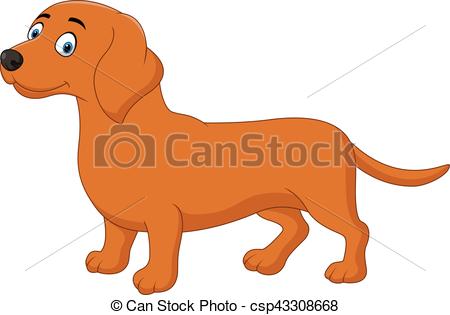 450x315 Vector Illustration Of Cartoon Happy Dachshund Dog Clip Art Vector
