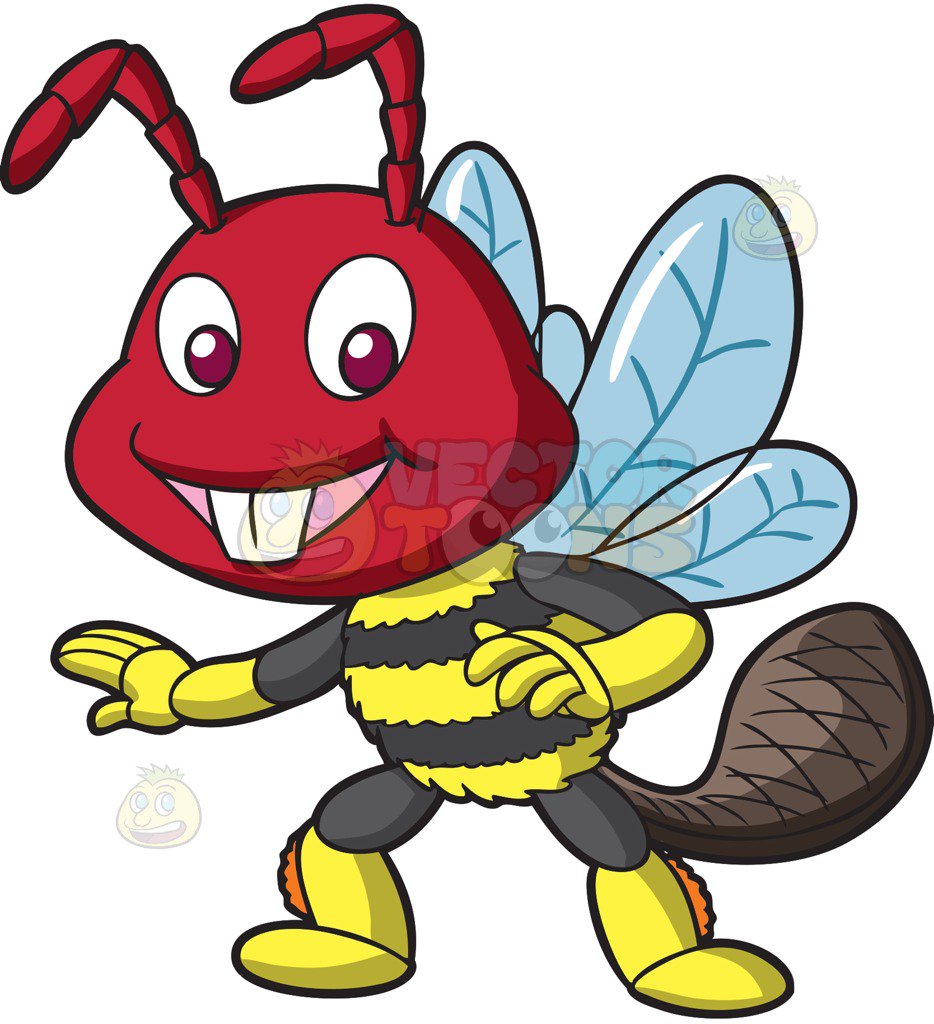 934x1024 A Weird Hybrid Bee Cartoon Clipart Vector Toons