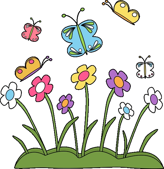 533x550 Clip Art Of Flowers And Butterflies