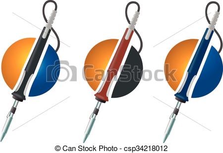 450x308 Electric Soldering Welding Iron Too. Electric Heater Vector