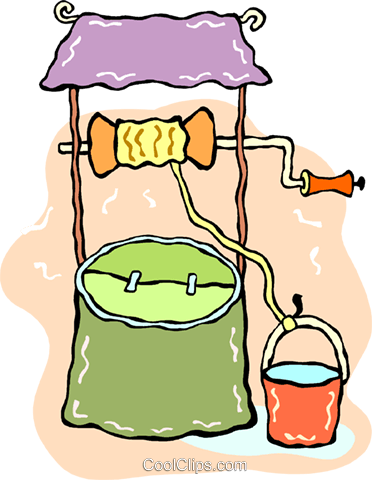 372x480 Bucket Of Water By The Well Royalty Free Vector Clip Art