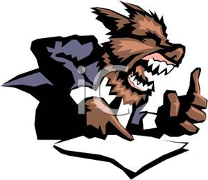 300x260 Clipart Picture An Angry Werewolf In A Business Suit