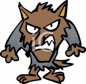300x296 Free Clipart Image An Angry Werewolf