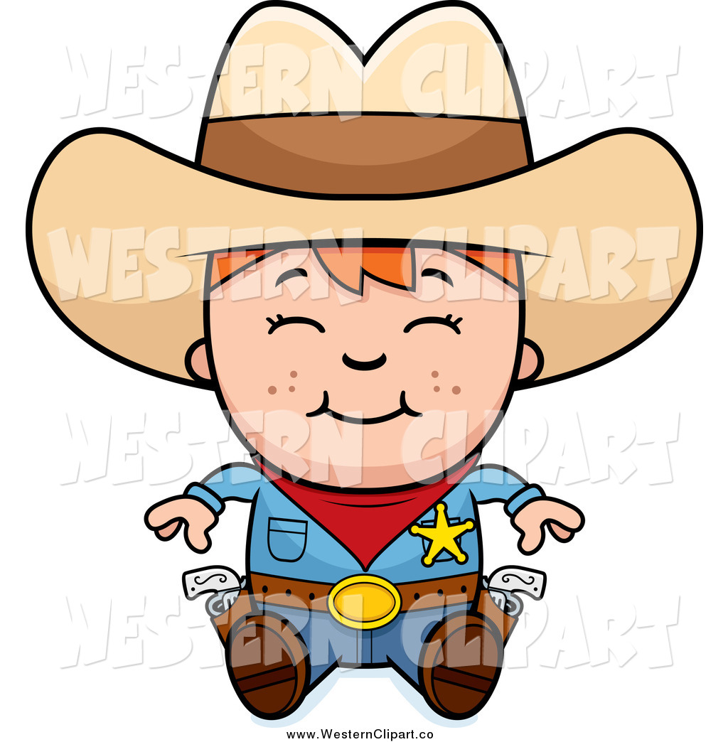 1024x1044 Vector Clip Art Of A Happy Red Haired White Sheriff Cowboy Kid