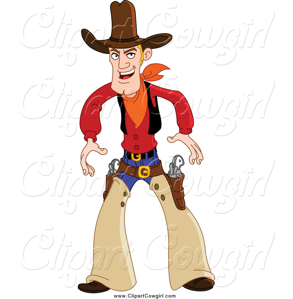 1024x1044 Clipart Of A White Western Cowboy Ready To Draw His Gun By