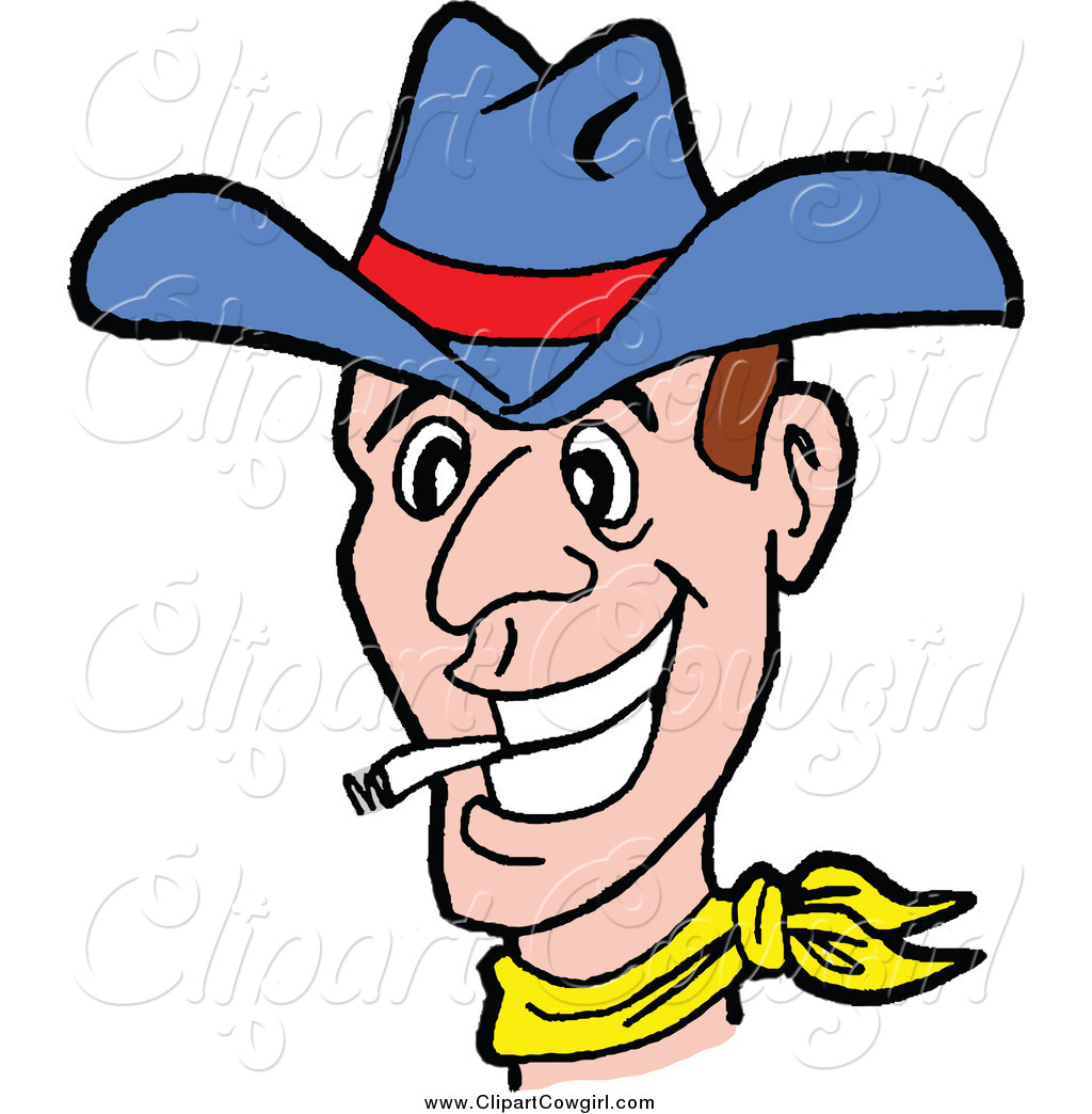 1024x1044 Clipart Of Brunette White Male Western Cowboy Smoking