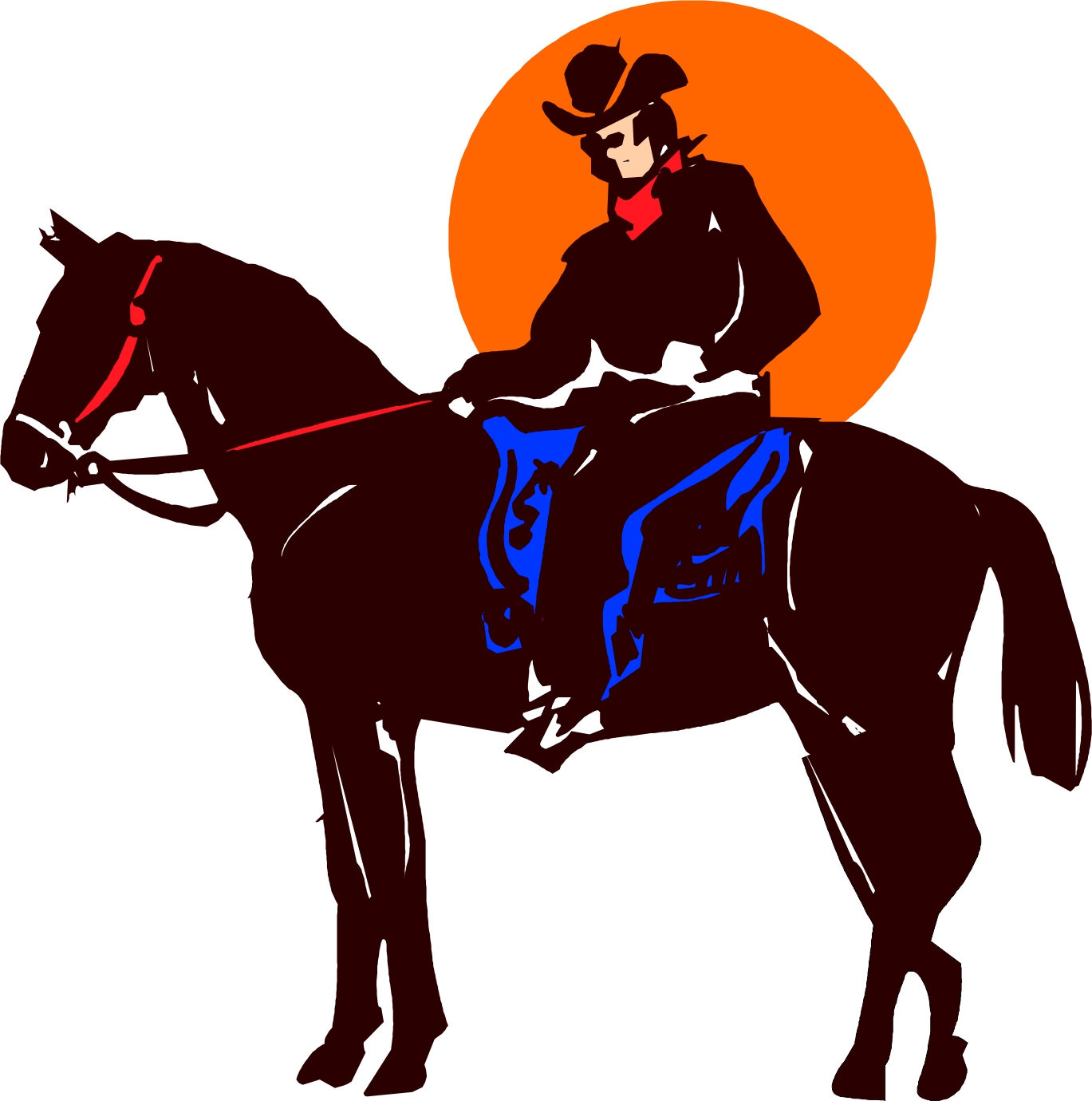 1369x1380 Cowboy On Horse Cartoon Group