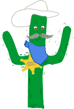 240x350 Cowboy Cactus Sheriff Clip Art