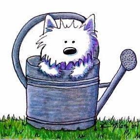 288x288 Art Westie Garden Helper Iii By Artist Kiniart Westie Art