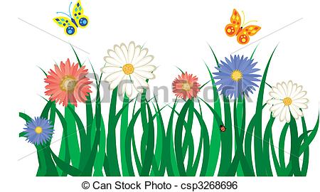 450x270 Grass And Flowers Clip Art Clipart Panda