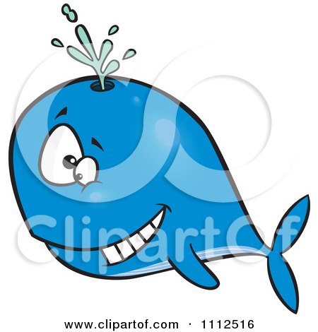 450x470 Clipart Outlined Happy Whale Spouting