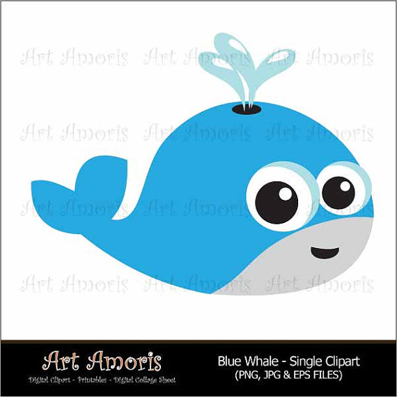 570x570 Blue Whale, Fish, Orca, Digital Clip Art, Clipart