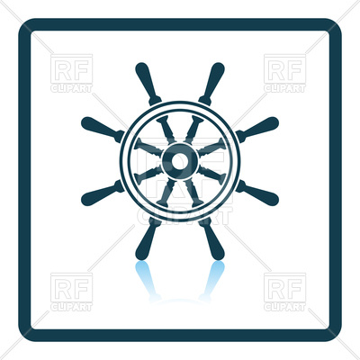 400x400 Shadow Reflection Design Icon Of Steering Wheel Royalty Free