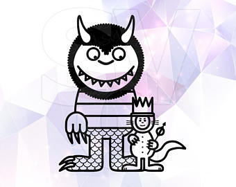 340x270 Where The Wild Things Are Svg Dxf Clip Art Monster Party