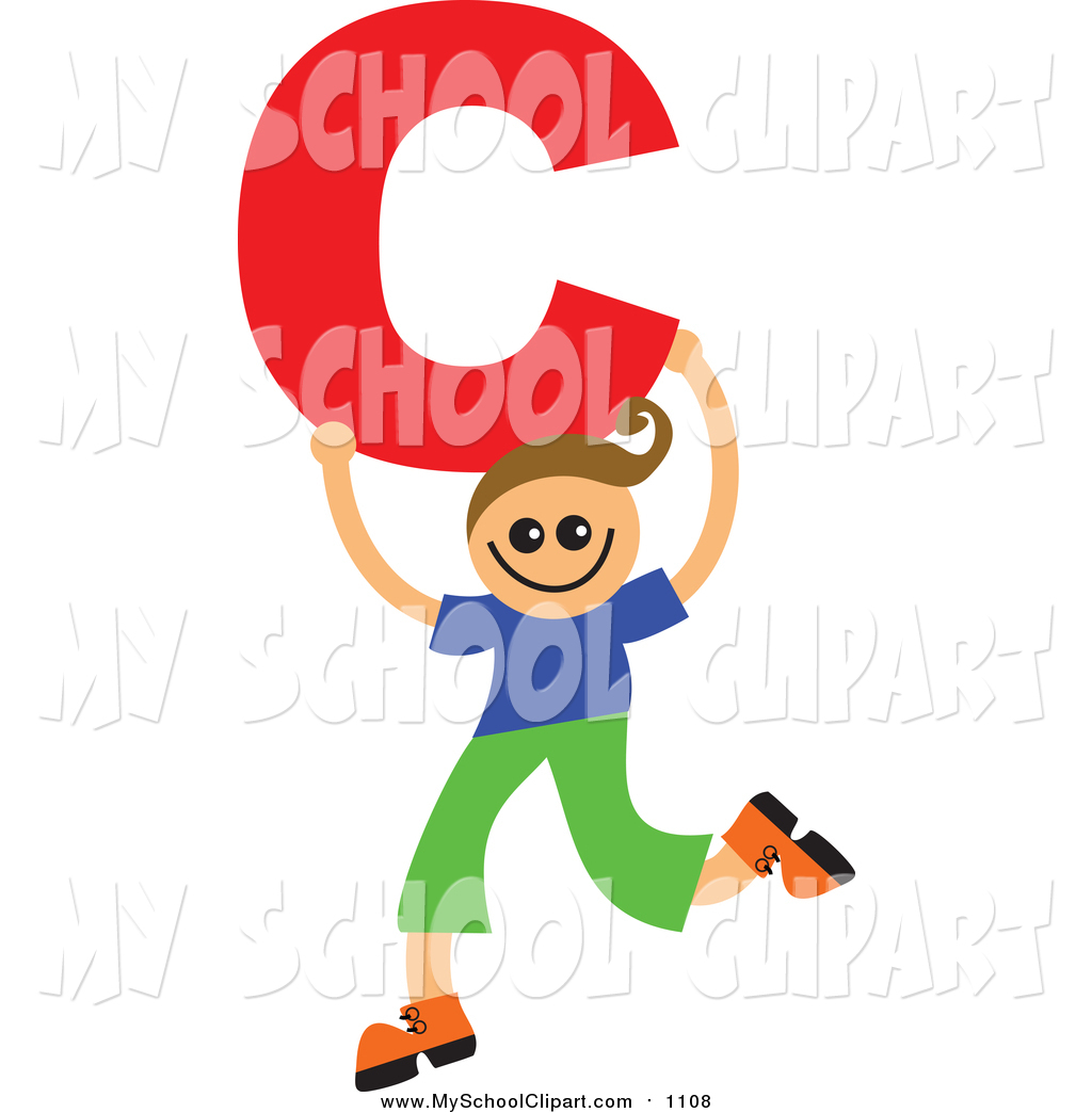 1024x1044 Clip Art Of A Happy White Boy Holding A Letter C By Prawny