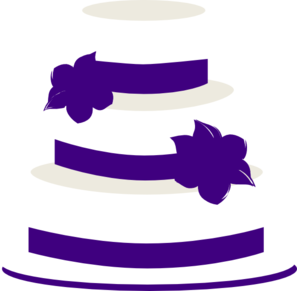 297x291 White And Purple Wedding Cake Clip Art