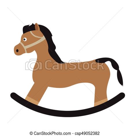 450x470 Isolated Wooden Horse On A White Background, Vector Vector