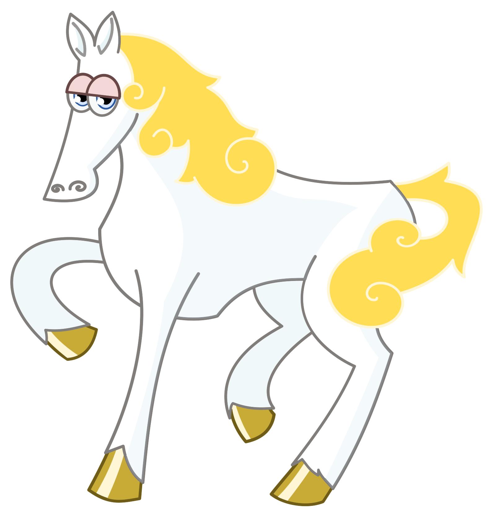 1592x1671 White Cartoon Horse Clipart