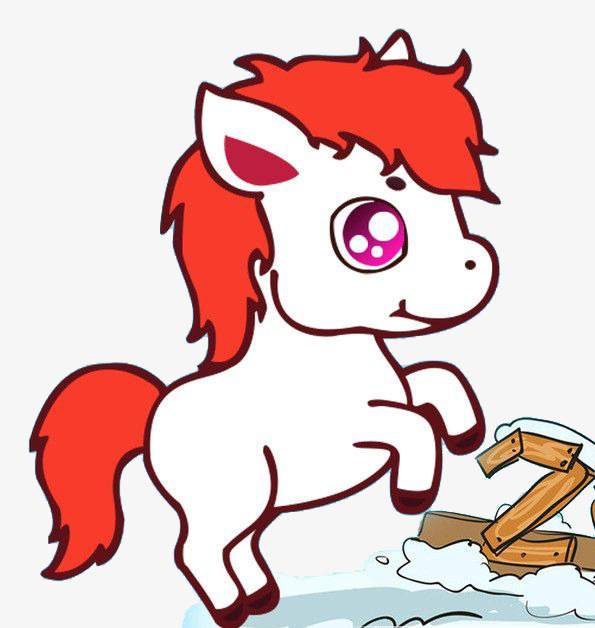 595x628 Cartoon Little White Horse, Cartoon, Simple, Child Png Image