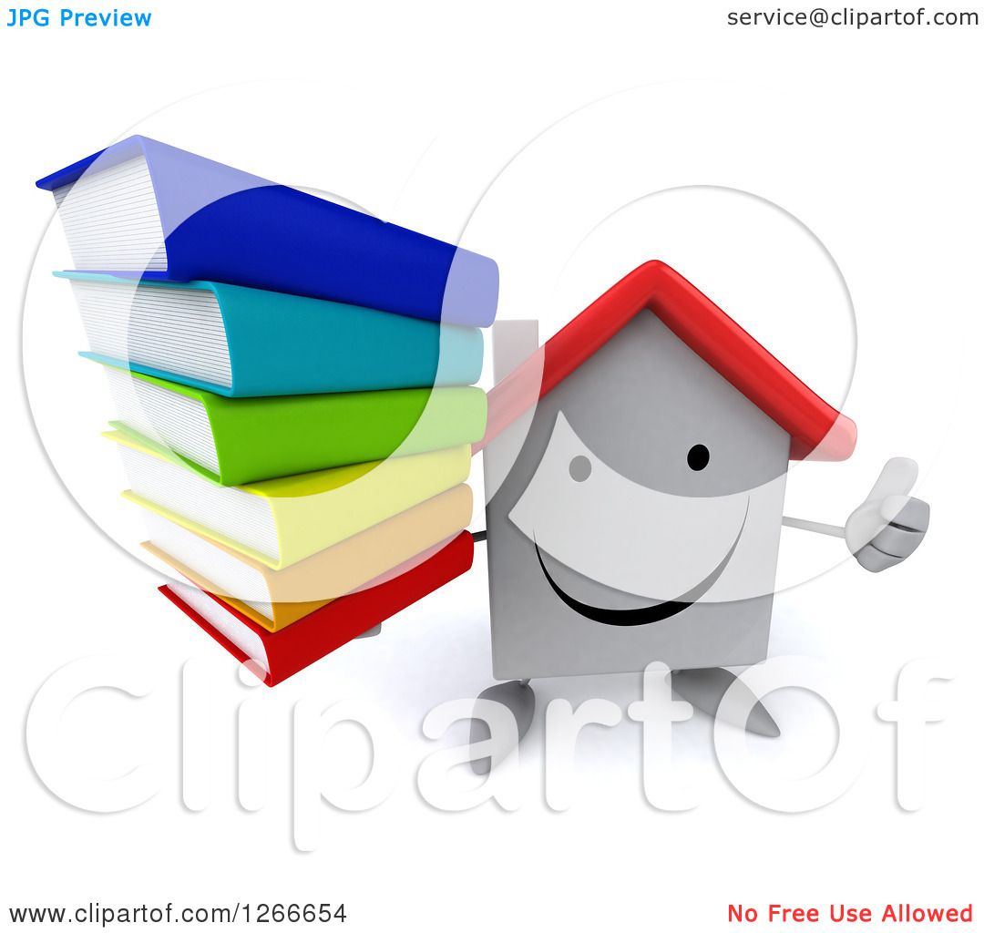 1080x1024 Clipart A 3d Happy White House Character Holding A Stack