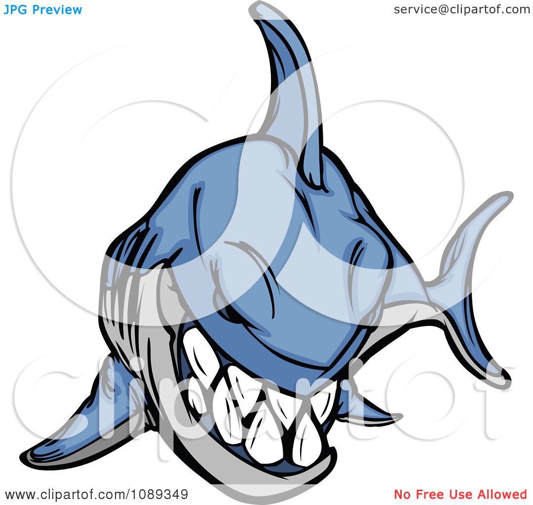 1080x1024 Clipart Bad Blue Shark Mascot