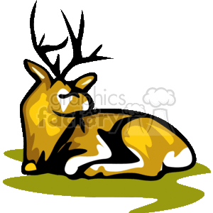 300x300 Royalty Free Abstract White Tailed Buck Resting On Green Grass