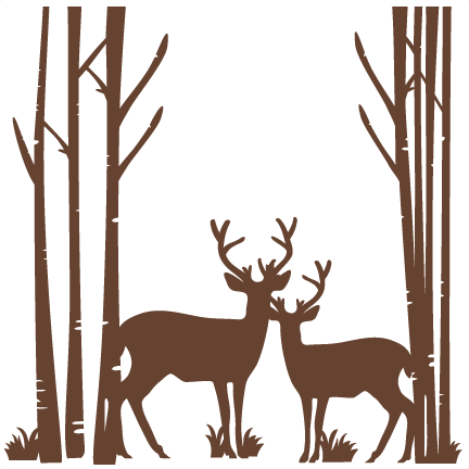 432x432 Birch Trees With Deer Svg Scrapbook Cut File Cute Clipart Files