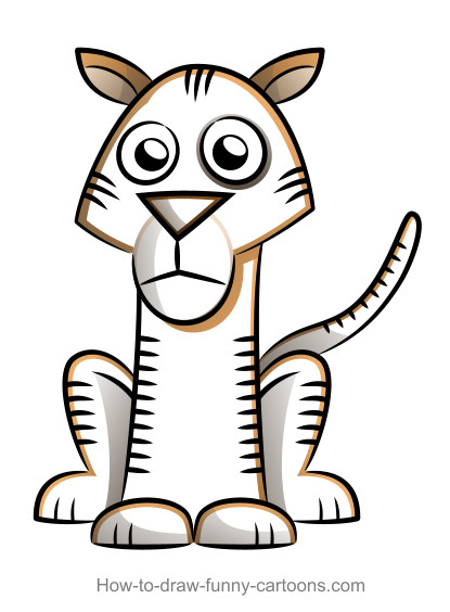415x564 Drawn White Tiger Simple