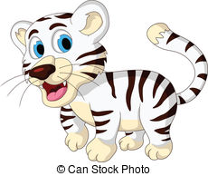 230x194 Vector Illustration Of Cute Baby White Tiger Posing
