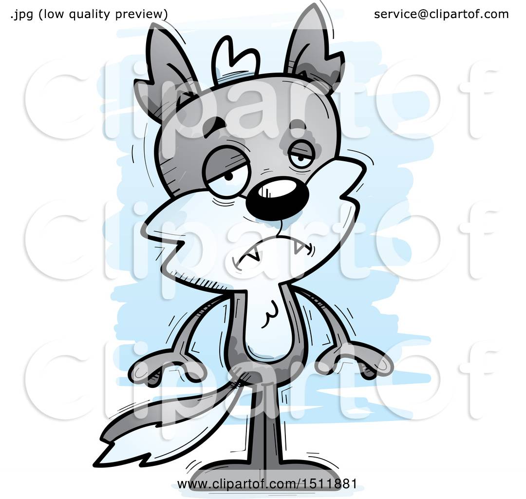1080x1024 Clipart Of A Sad Male Wolf