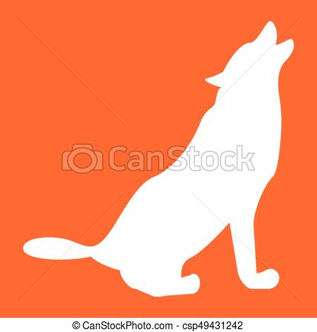 450x470 Silhouette Of The Wolf White Color Icon Silhouette Of The Eps