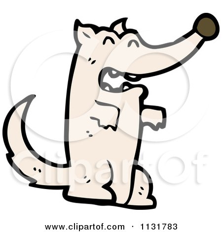 450x470 Cartoon Of A White Wolf Dog