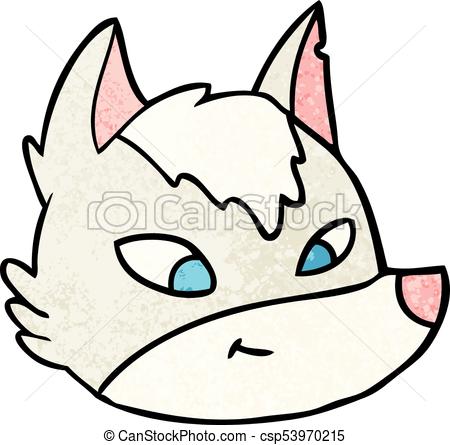 450x445 Cartoon Wolf Face Vector Clip Art