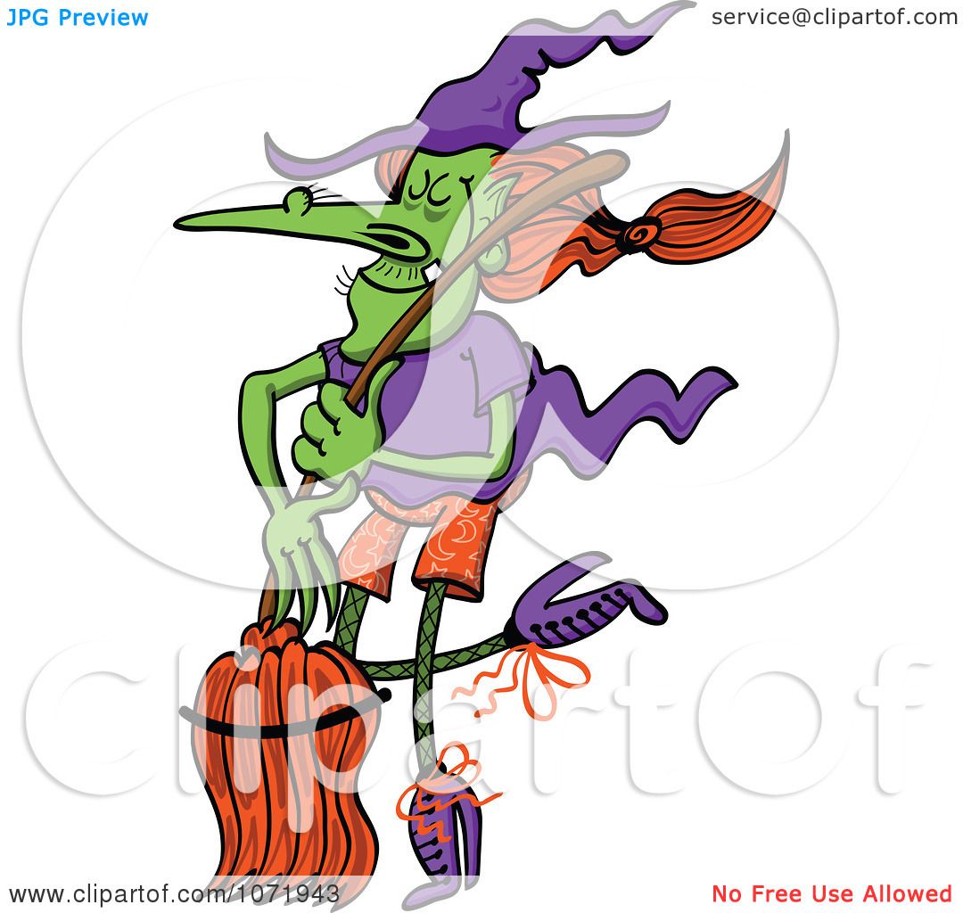 1080x1024 Clipart Wicked Halloween Witch Dancing With Her Broom Stick