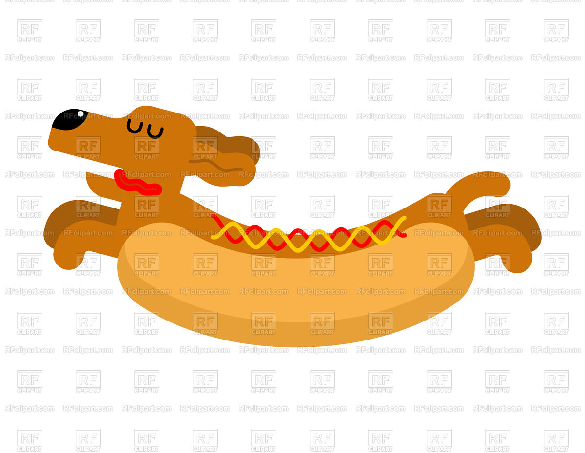 1200x930 Hot Dog With Dachshund Concept Royalty Free Vector Clip Art Image