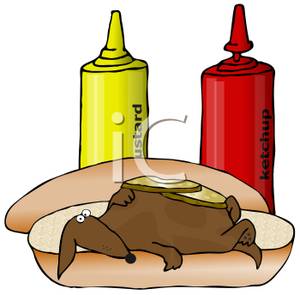 300x295 Clip Art Image A Wiener Dog On A Hot Dog Bun