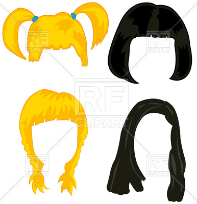 386x400 Feminine Wigs On White Background Is Insulated Royalty Free Vector