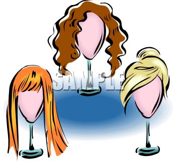 350x320 Royalty Free Clip Art Image Various Women's Wigs