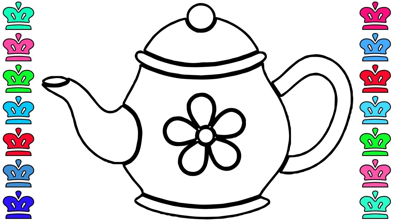 1280x720 Coloring Pages Kids How To Draw Kettle Learning Color