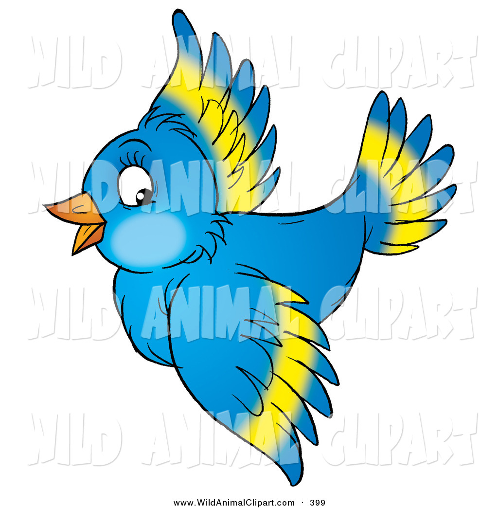 1024x1044 Clip Art Of A Happy Beautiful Blue Bird With Yellow Markings