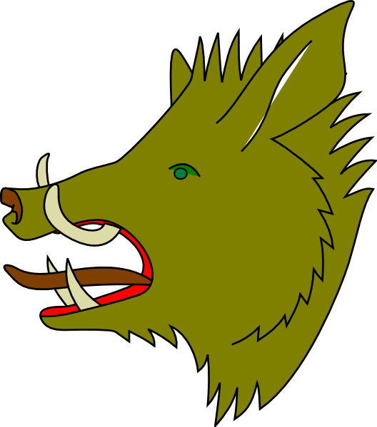 528x599 Green Boar Clip Art