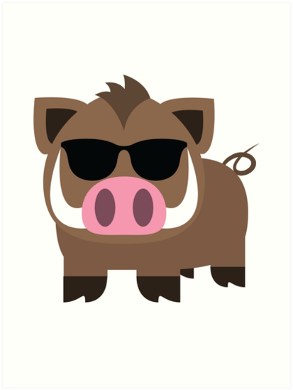 413x549 Wild Boar Emoji Art Prints By Hippoemo Redbubble