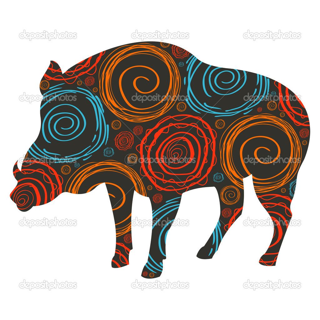 1024x1024 Wild Boar Vector Background For Christmas Or Thanks Giving Day