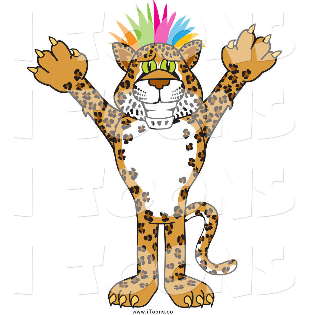 1024x1044 Vector Clip Art Of A Cheetah, Jaguar Or Leopard School Mascot