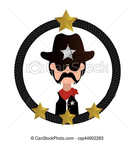 450x470 Cowboy Character Wild West Icon Vector Illustration Design Vector