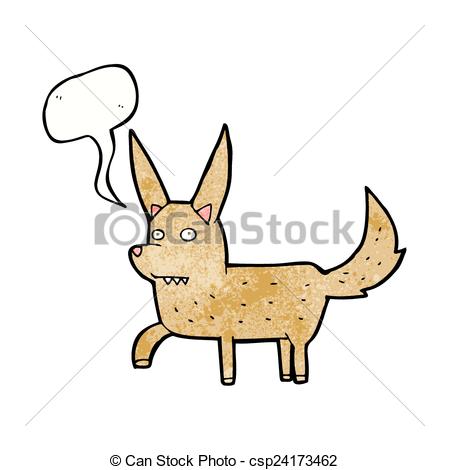 449x470 Cartoon Wild Dog With Speech Bubble Clip Art Vector